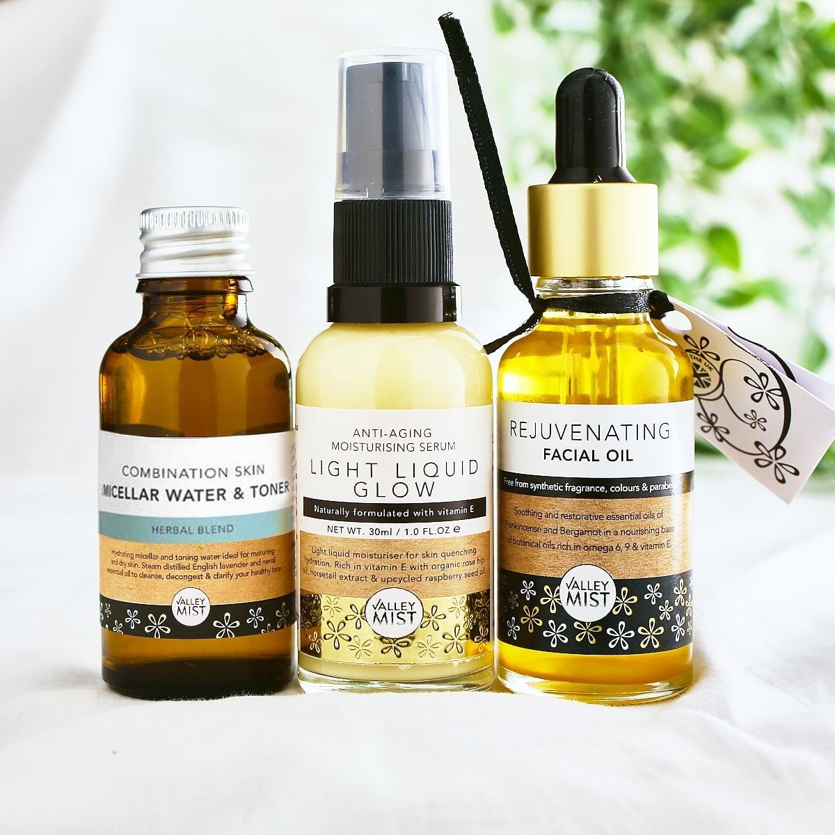 Valley Mist natural skincare bundle – a three-step routine for combination skin