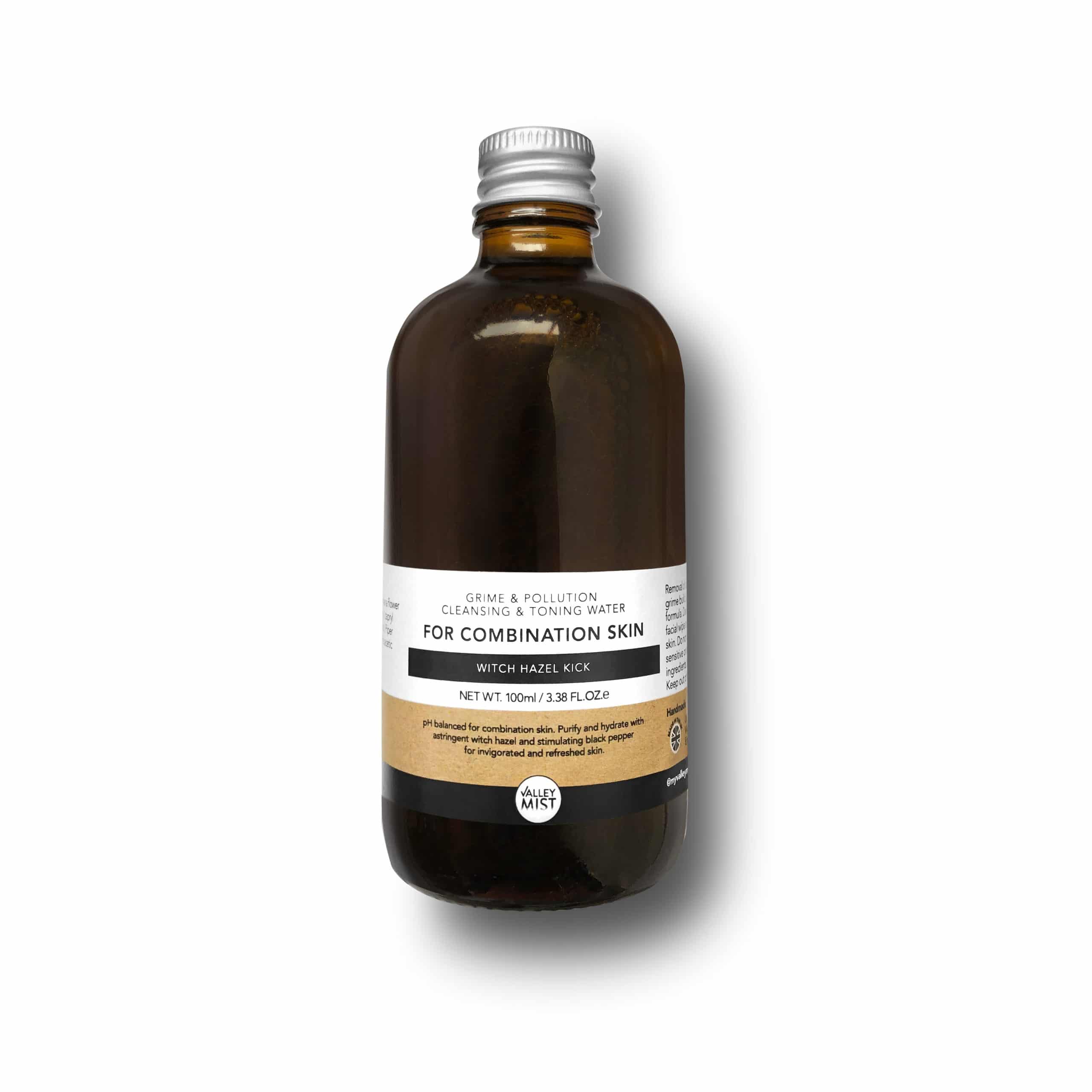 Valley Mist Witch hazel kick micellar cleansing water and toner for men and combination skin.