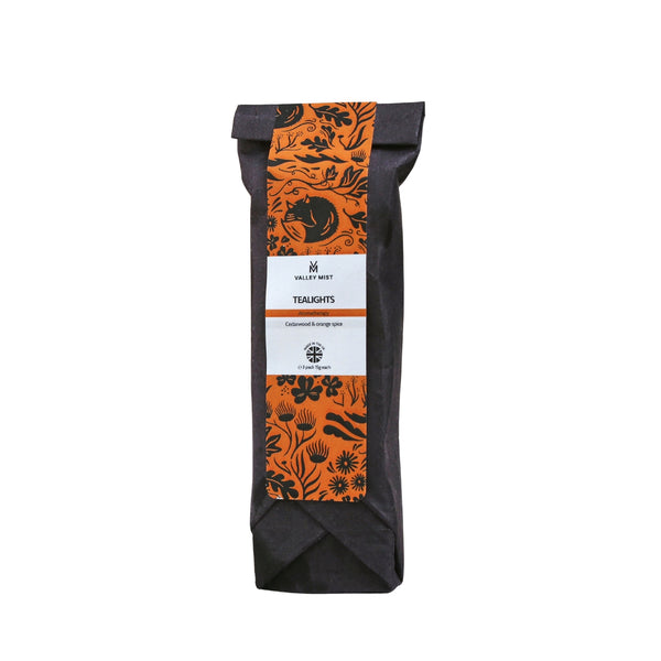 Natural Soy Wax Tea Light Candles – Cedarwood & Orange Spice