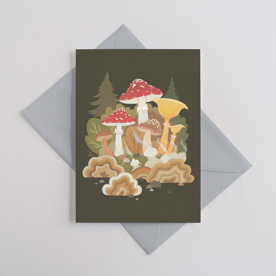 Mushroom birthday card