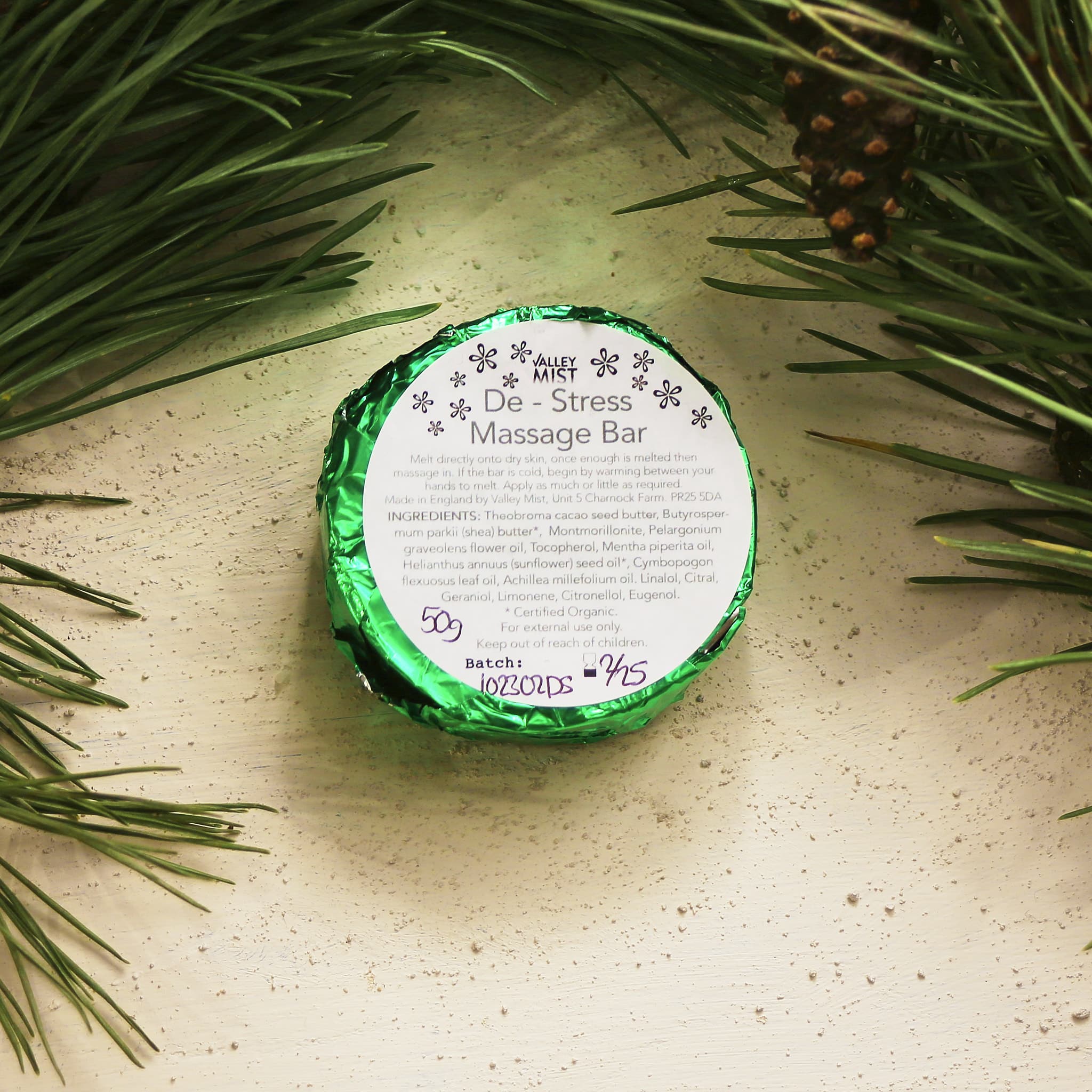Organic Massage Bar - De-Stress