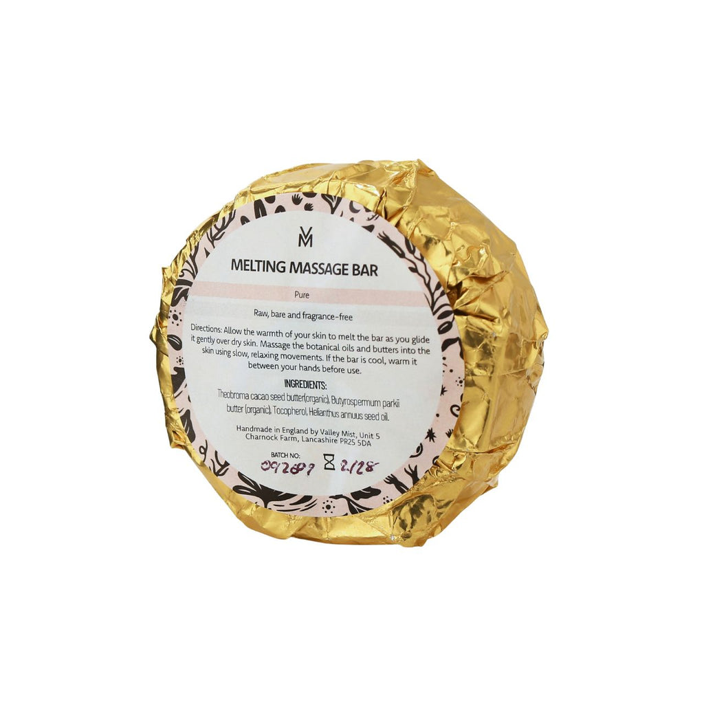 Organic Unscented Massage Bar - Pure