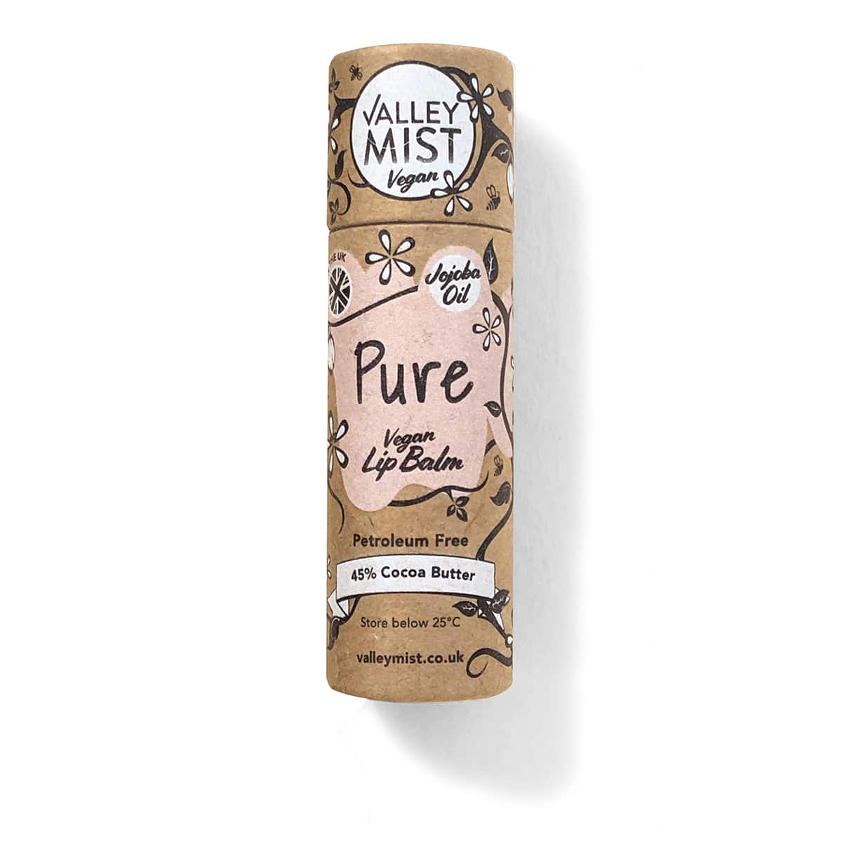 Vegan pure lip balm in recyclable tube – Valley Mist