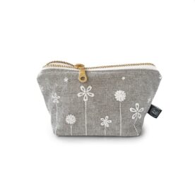 Valley Mist handmade small grey makeup bag