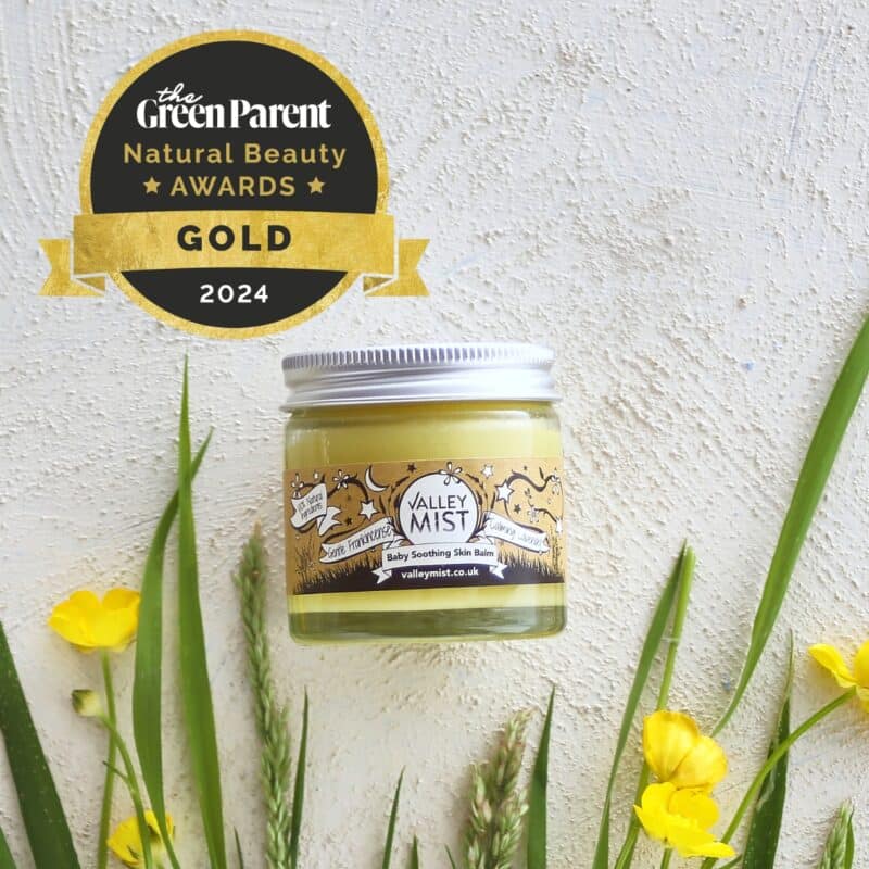 natural soothing skin balm with calendula extract and roship oil, lavender and frankincense