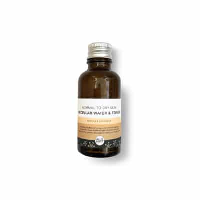 30ml glass bottle micellar water and toner for dry and normal skin types