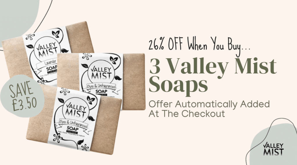 Buy 3 Valley Mist Soaps for £10