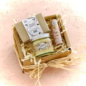 Unfragranced Skincare Gift Box - Pure - on pink background