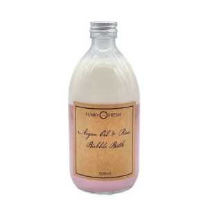 Argan Oil and Rose Bubble Bath In Glass Bottle