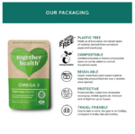 omega 3 DHA and EPA softgels month supply. plastic free packaging details