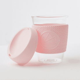 Pink Reusable Glass Coffee Cup - 350ml