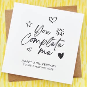 Happy anniversary card. Locally designed and printed on recycled card with non toxic inks
