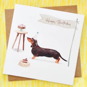 A happy birthday card for the Dachshund owners