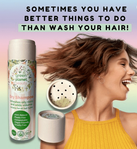 Plastic Free - Natural Dry Shampoo in use