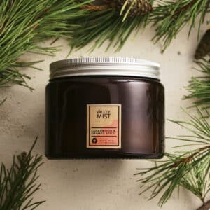 3 wick natural soy wax candle with pure essential oils cedarwood, orange and clove