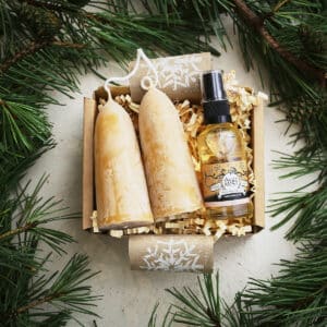 Beeswax Candle and Massage Gift Box