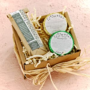 Couples Massage Gift Box on pink backgroud