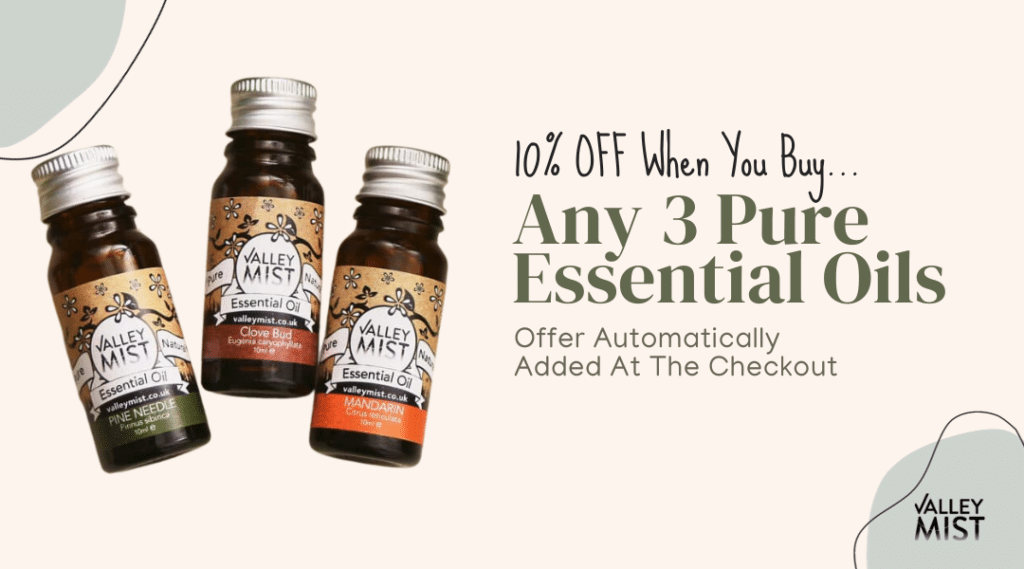 10% off when you buy any 3 Essential Oils