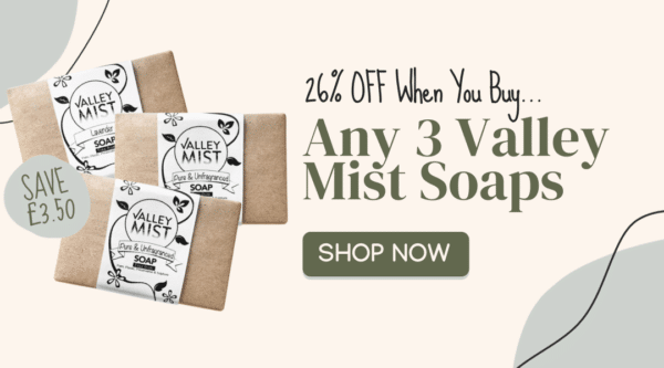 3 Valley Mist Palm Free Soaps for £10