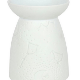 White Oil Burner with cosmic pattern